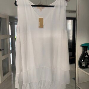 MICHAEL Michael Kors White Sleeveless Shirt / Tank Top (3X) (NWT) $68